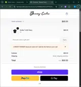 CHEEKYTENNER coupon verification screenshot