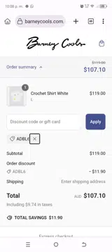 ADBL6 coupon verification screenshot