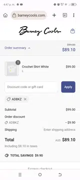 ADBKZ coupon verification screenshot