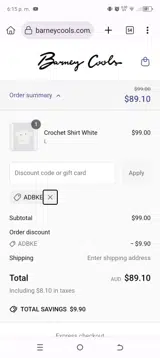 ADBKe coupon verification screenshot