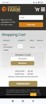 Barneys Farm coupon verification screenshot