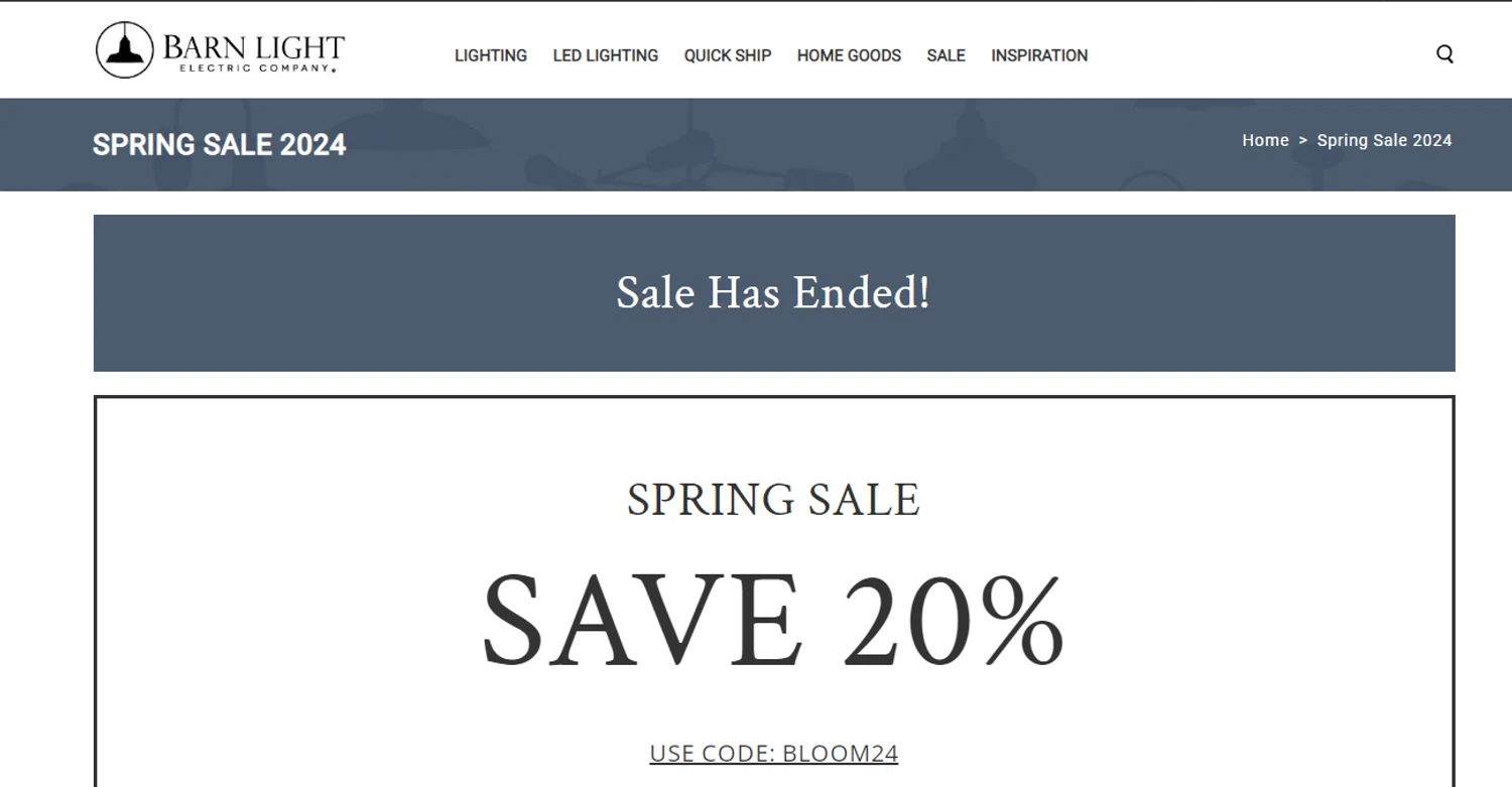 Barn Light promo code screenshot showing code BLOSSOM24 applied at Barn Light checkout page. Uploaded by SimplyCodes community member RonaldAcunaJr on Oct 9, 2025