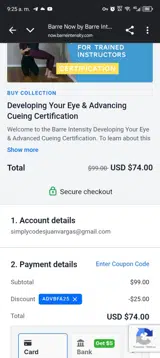 ADVBFA25 coupon verification screenshot