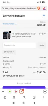 get10 coupon verification screenshot