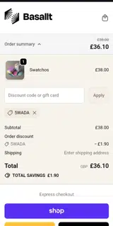 5WADA coupon verification screenshot