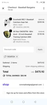 15catch coupon verification screenshot