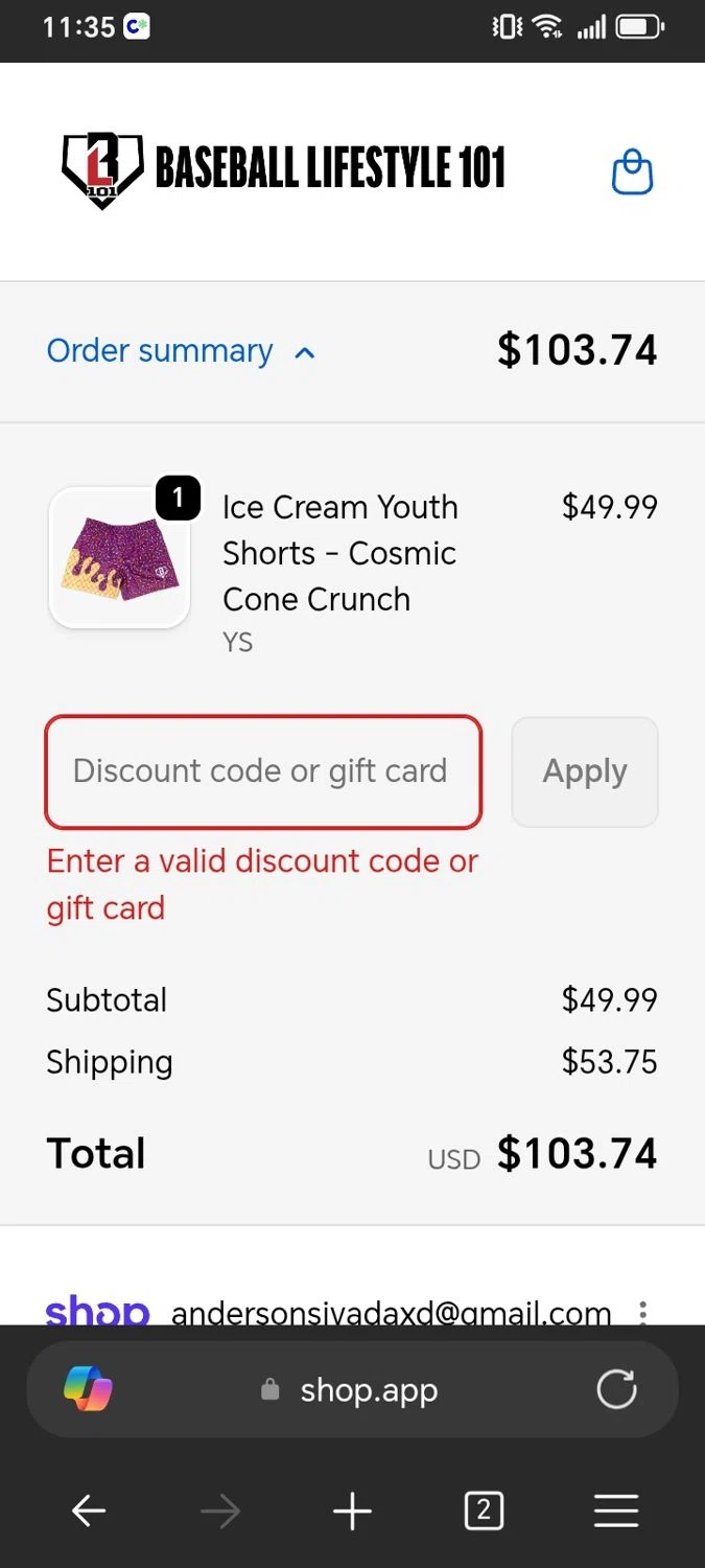 Baseball Lifestyle 101 promo code screenshot showing code NEWYEAR applied at Baseball Lifestyle 101 checkout page. Uploaded by SimplyCodes community member Xx_Cogeburras3000_xX on Jan 3, 2026