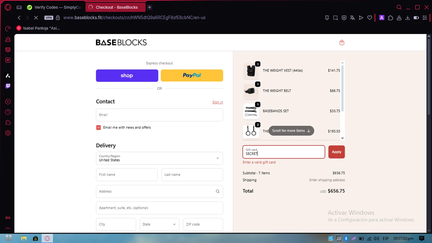 BaseBlocks discount code screenshot showing code SECRET applied at BaseBlocks checkout page. Uploaded by SimplyCodes community member PennySpotter2417 on Nov 24, 2025