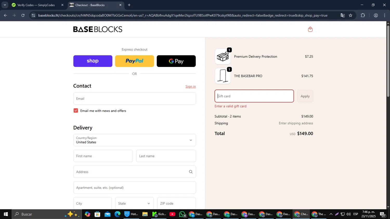 BaseBlocks discount code screenshot showing code IKNOWTOM applied at BaseBlocks checkout page. Uploaded by SimplyCodes community member RebateCaptain6440 on Nov 23, 2025