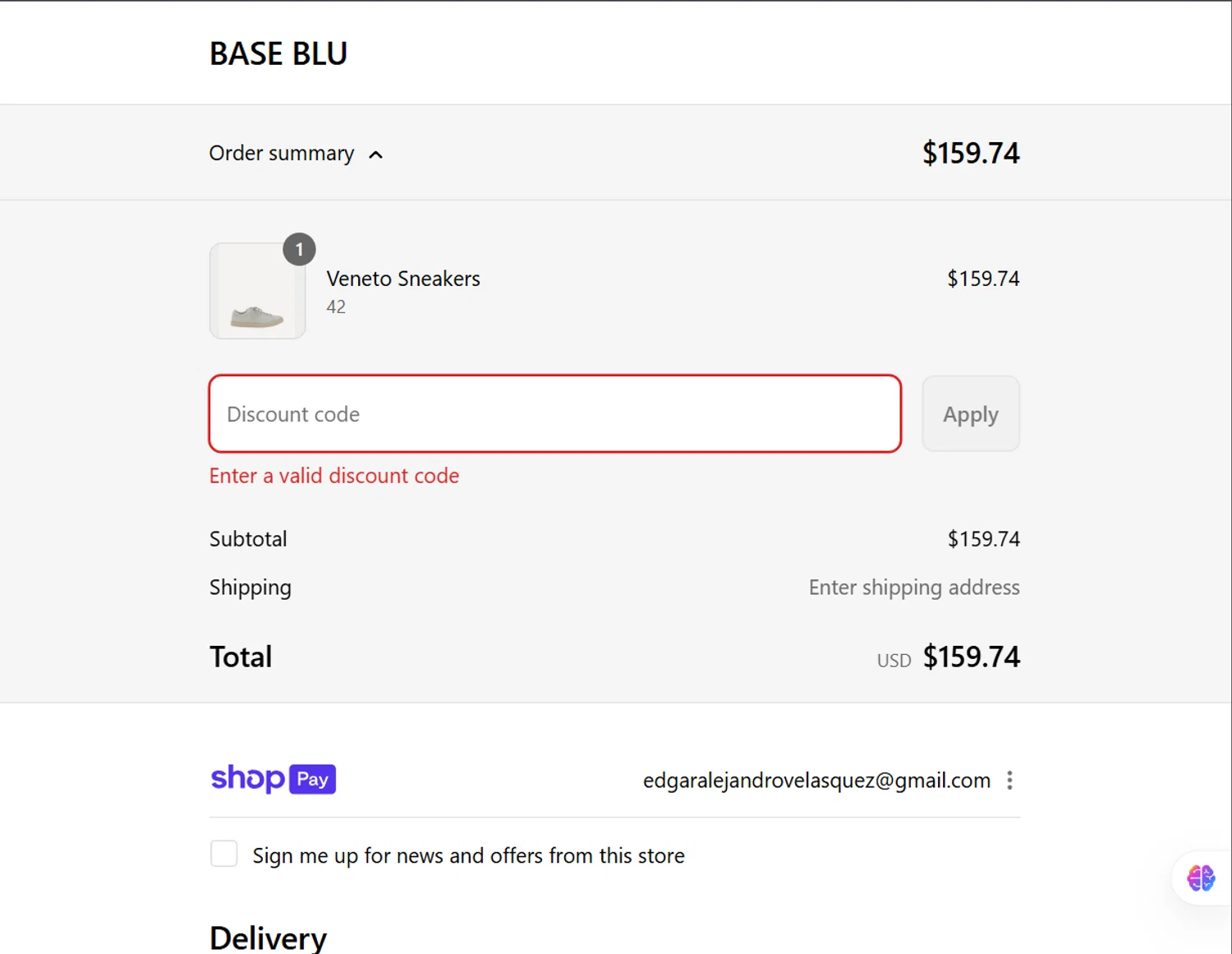 Base Blu Italy promo code screenshot showing code bbextra10 applied at Base Blu Italy checkout page. Uploaded by SimplyCodes community member ValiantLion5897 on Aug 8, 2025