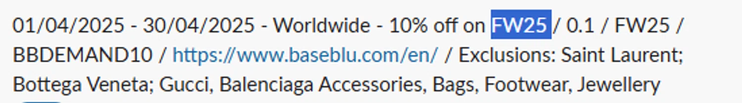 Base Blu Italy promo code screenshot showing code BBDEMAND10 applied at Base Blu Italy checkout page. Uploaded by SimplyCodes community member goods2deal on Mar 30, 2025