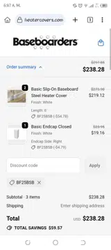 BF25BSB coupon verification screenshot