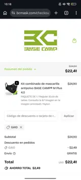 GA10 coupon verification screenshot