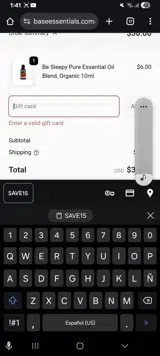 SAVE15 coupon verification screenshot