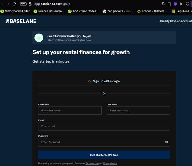 Baselane checkout page showing Baselane promo code box | Screenshot taken by SimplyCodes community member on Jun 5, 2025