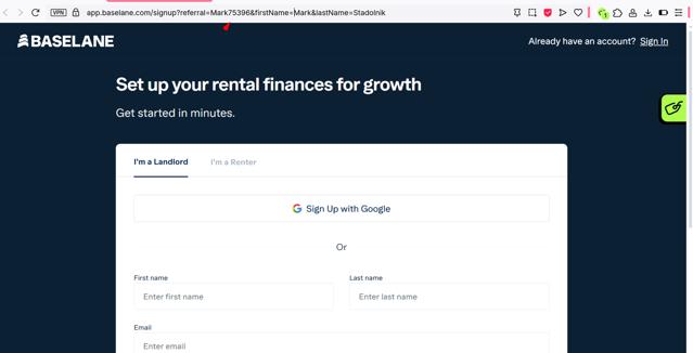 Baselane checkout page showing Baselane promo code box | Screenshot taken by SimplyCodes community member on May 6, 2025