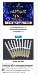 Basidium Equilibrium coupon verification screenshot