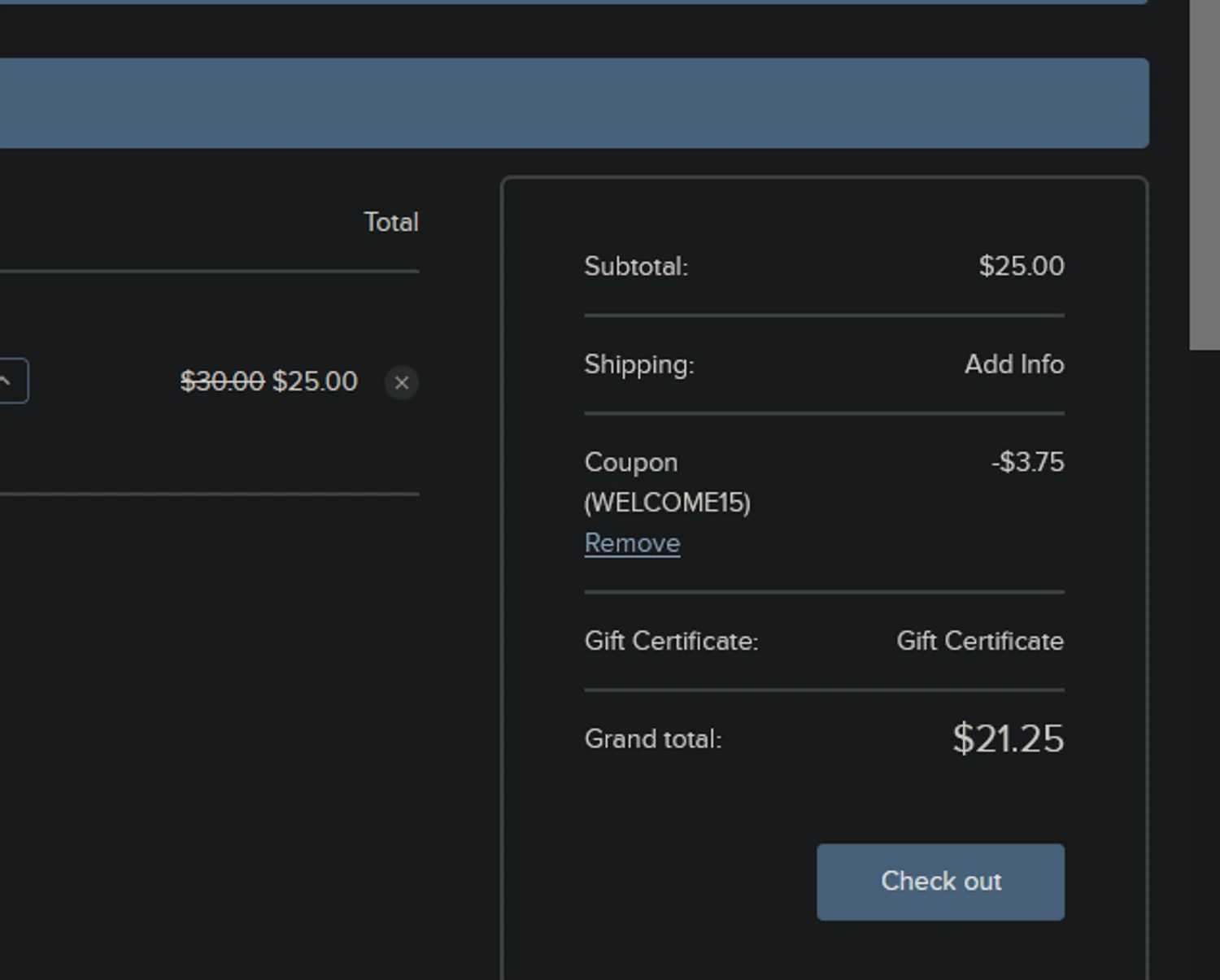 Basin promo code screenshot showing code WELCOME15 applied at Basin checkout page. Uploaded by SimplyCodes community member xocelot44x on Jun 23, 2025