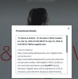 Bath & Body Works coupon verification screenshot
