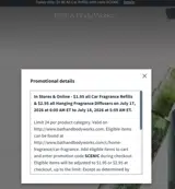 Bath & Body Works coupon verification screenshot
