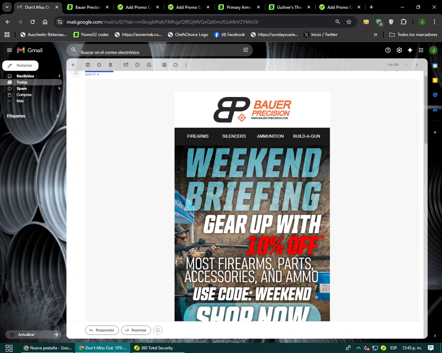 Bauer Precision discount code screenshot showing code WEEKEND applied at Bauer Precision checkout page. Uploaded by SimplyCodes community member Codehunter on Jan 9, 2026