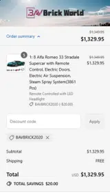BAVBRICK2020 coupon verification screenshot