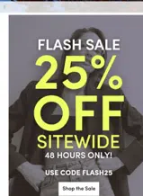 FLASH25 coupon verification screenshot