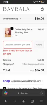 Baybala coupon verification screenshot
