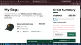 Baylor Bears Athletics Shop coupon verification screenshot