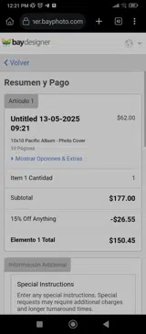 15BAY coupon verification screenshot