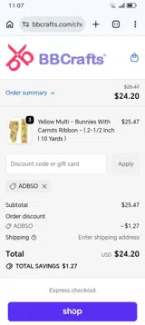 ADBSO coupon verification screenshot