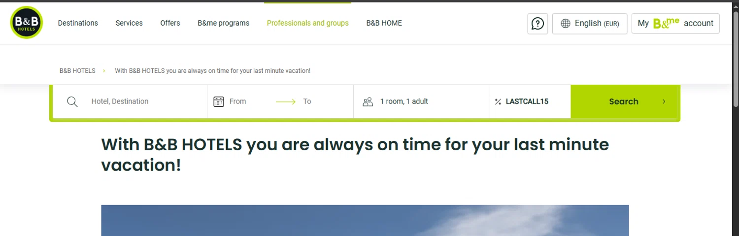 B&B Hotels checkout page showing B&B Hotels promo code box | Screenshot taken by SimplyCodes community member on Jan 27, 2026