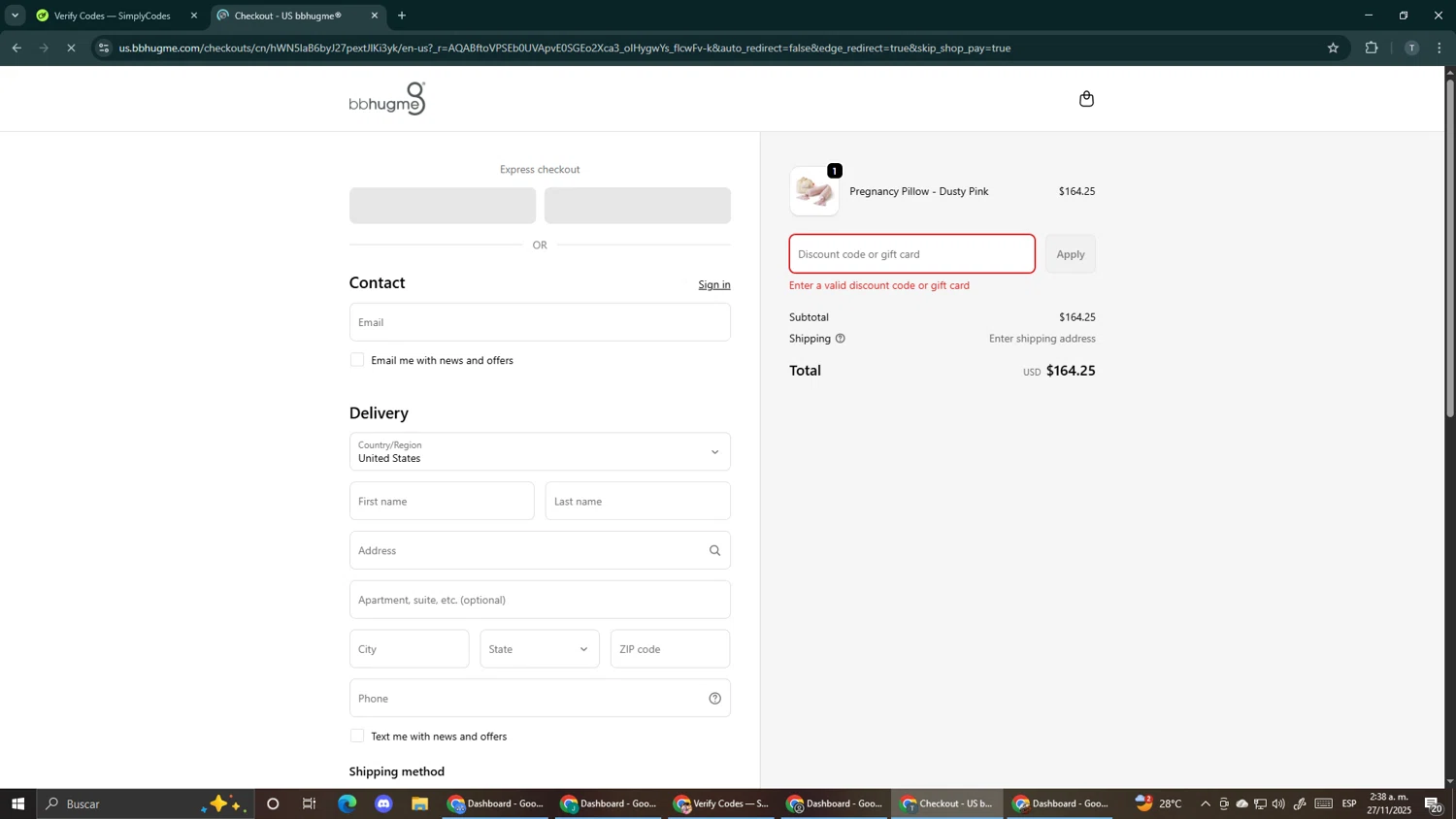 bbhugme US promo code screenshot showing code bettersleep10 applied at bbhugme US checkout page. Uploaded by SimplyCodes community member Makemusic on Nov 27, 2025