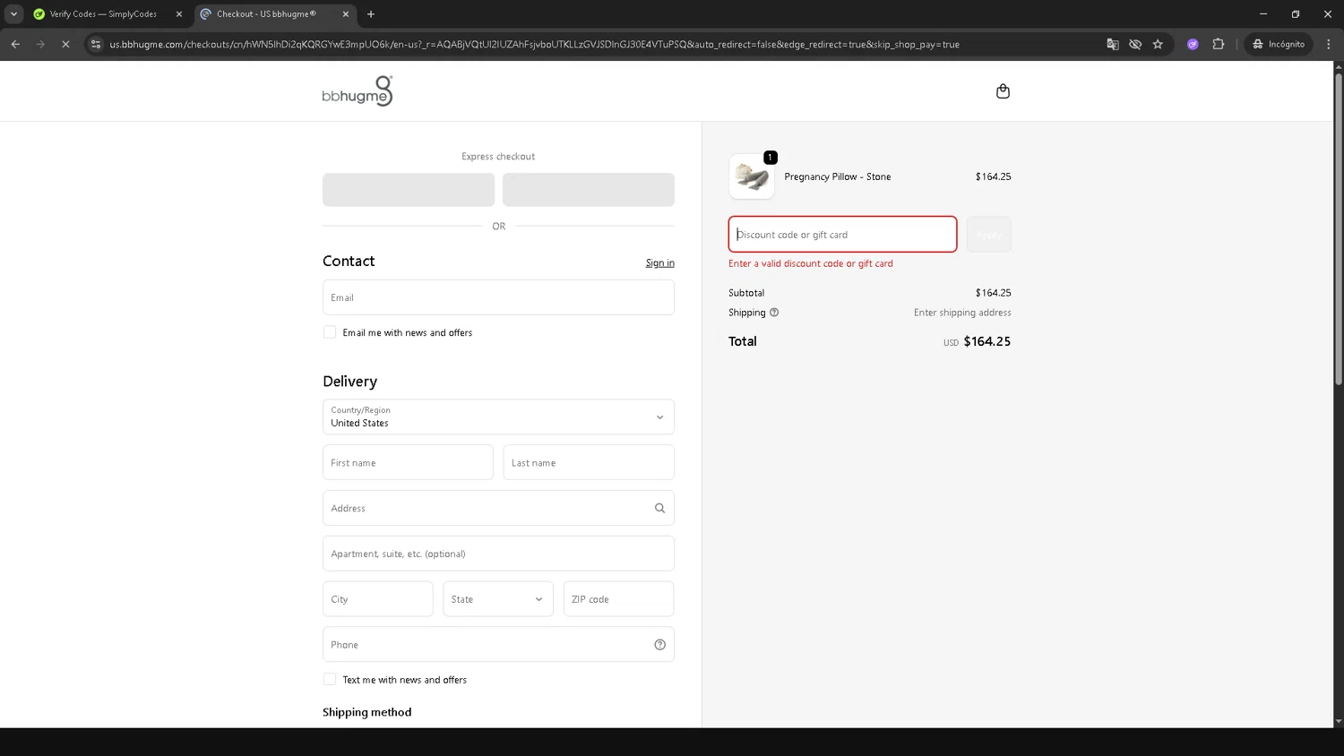 bbhugme US promo code screenshot showing code bettersleep10 applied at bbhugme US checkout page. Uploaded by SimplyCodes community member ShrewdSleuth9497 on Nov 27, 2025