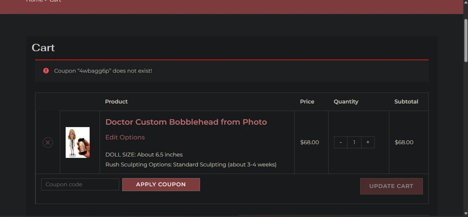 Bbobbler coupon code screenshot showing code 4WBAGG6P applied at Bbobbler checkout page. Uploaded by SimplyCodes community member Nicoletorres on Oct 16, 2025