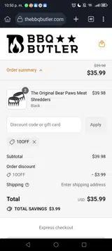 10OFF coupon verification screenshot