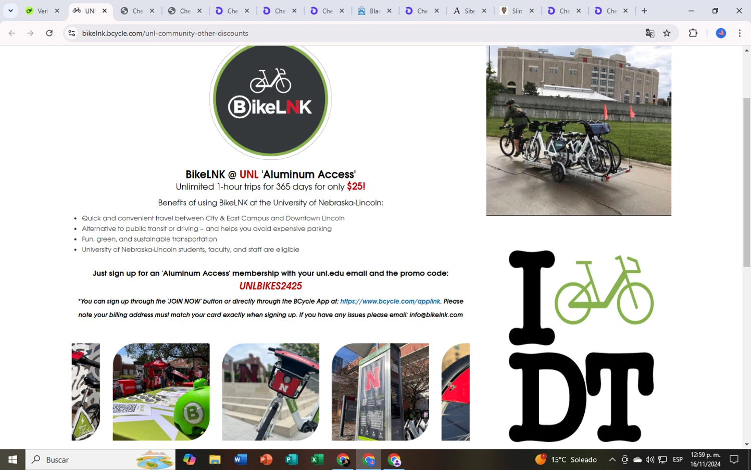 BCycle checkout page showing BCycle promo code box | Screenshot taken by SimplyCodes community member on Nov 16, 2024
