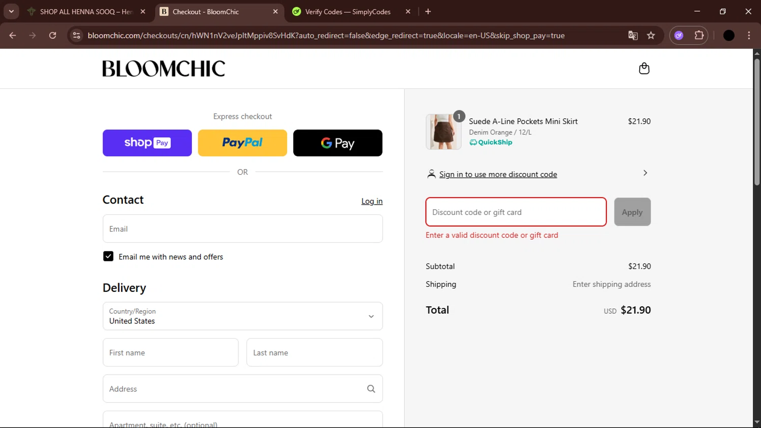 Beach2Ocean promo code screenshot showing code tabi20 applied at Beach2Ocean checkout page. Uploaded by SimplyCodes community member LegendaryFox9861 on Aug 14, 2025
