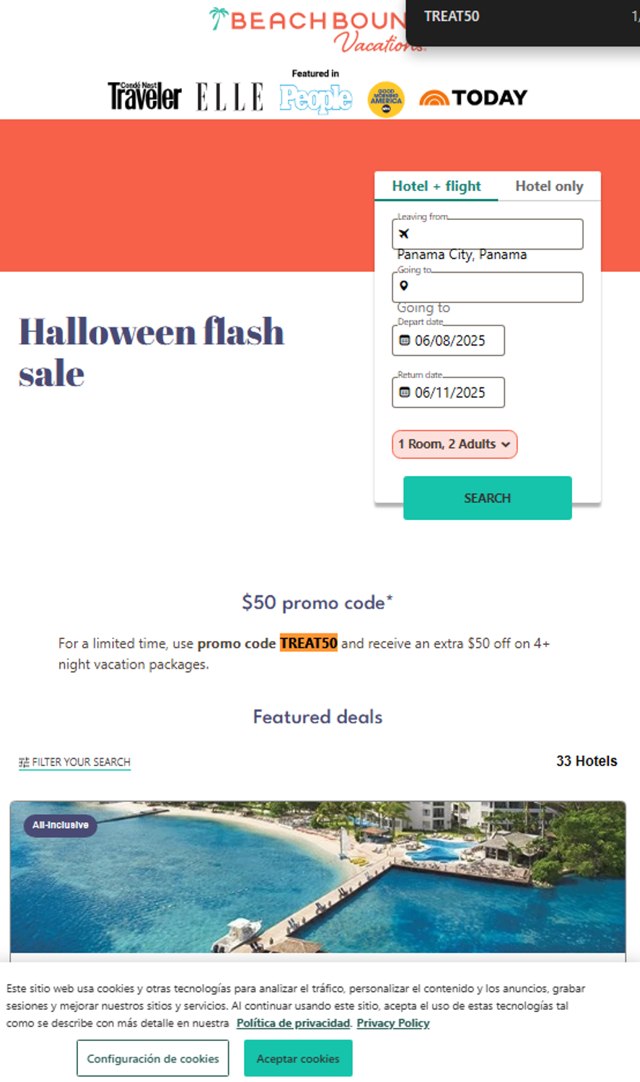BeachBound checkout page showing BeachBound promo code box | Screenshot taken by SimplyCodes community member on May 25, 2025