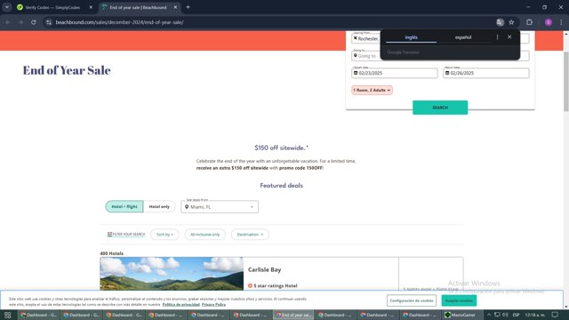 BeachBound checkout page showing BeachBound promo code box | Screenshot taken by SimplyCodes community member on Feb 9, 2025