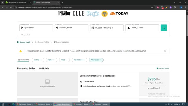 BeachBound checkout page showing BeachBound promo code box | Screenshot taken by SimplyCodes community member on Aug 22, 2025