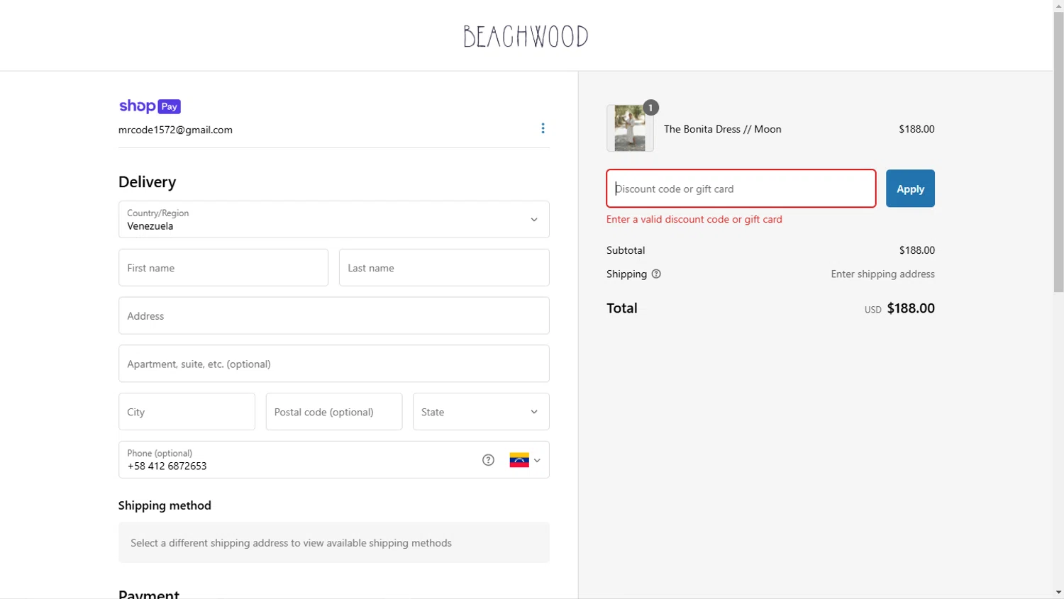 Beachwood Baby discount code screenshot showing code saleoff applied at Beachwood Baby checkout page. Uploaded by SimplyCodes community member TokioMiller on Feb 12, 2025
