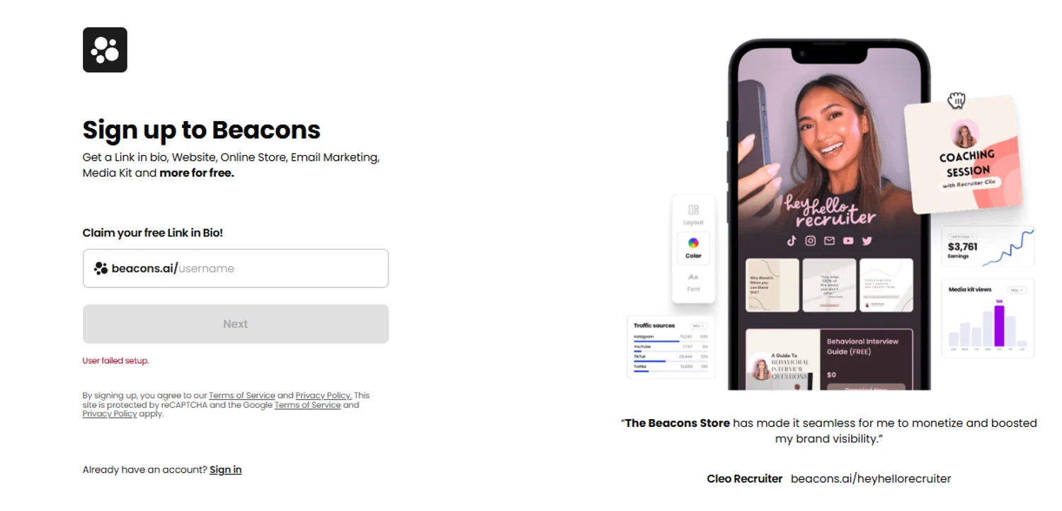 Beacons promo code screenshot showing code HOLIDAYS applied at Beacons checkout page. Uploaded by SimplyCodes community member SimplyCVerlie on Feb 27, 2025