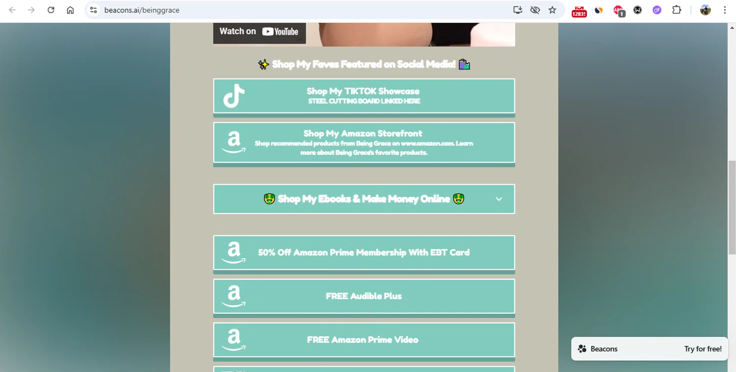 Beacons promo code screenshot showing code SUBBIE applied at Beacons checkout page. Uploaded by SimplyCodes community member gonzalodamole on Feb 6, 2025