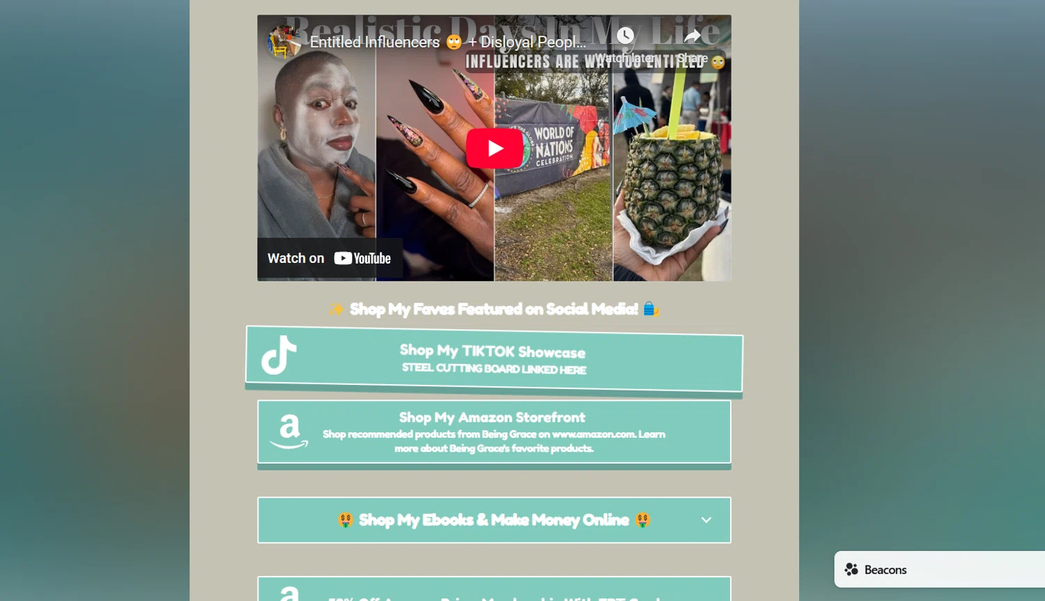 Beacons promo code screenshot showing code SUBBIE applied at Beacons checkout page. Uploaded by SimplyCodes community member jade5416625024720 on Mar 13, 2025
