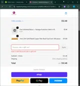 WELCOME20 coupon verification screenshot