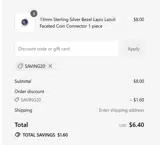 saving20 coupon verification screenshot