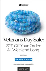 VETERANS20 coupon verification screenshot