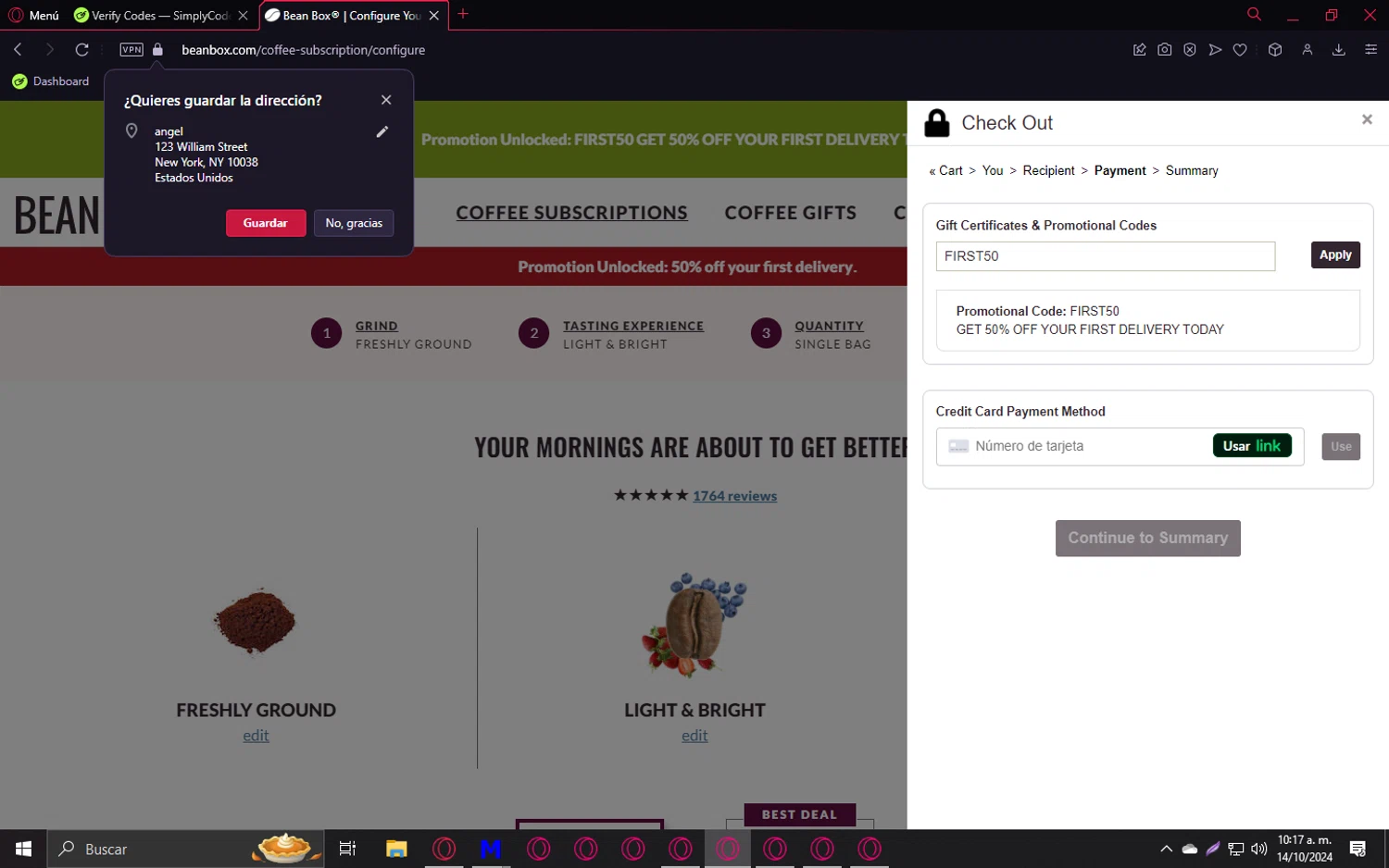 how to use Bean Box coupons