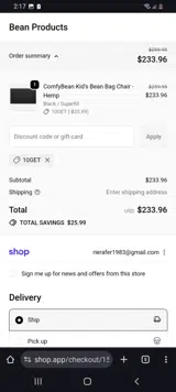 10GET coupon verification screenshot